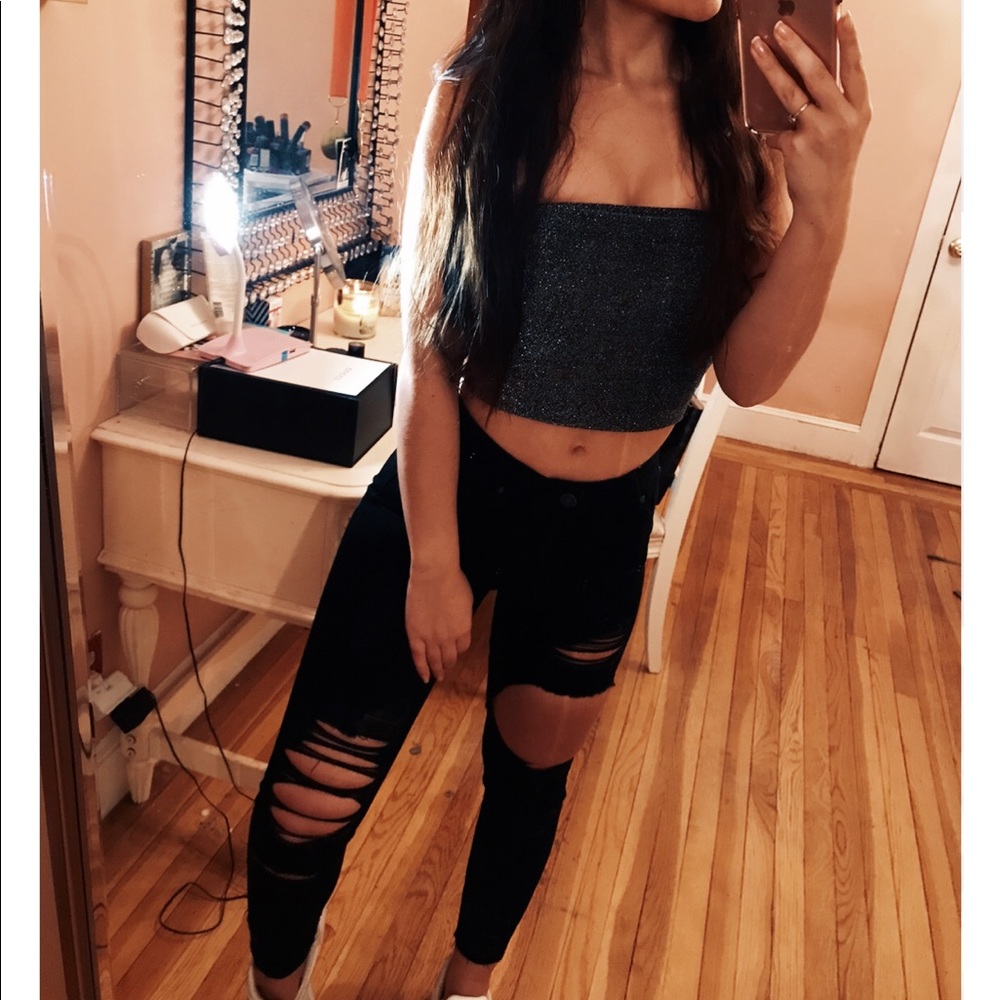 Black ripped jeans